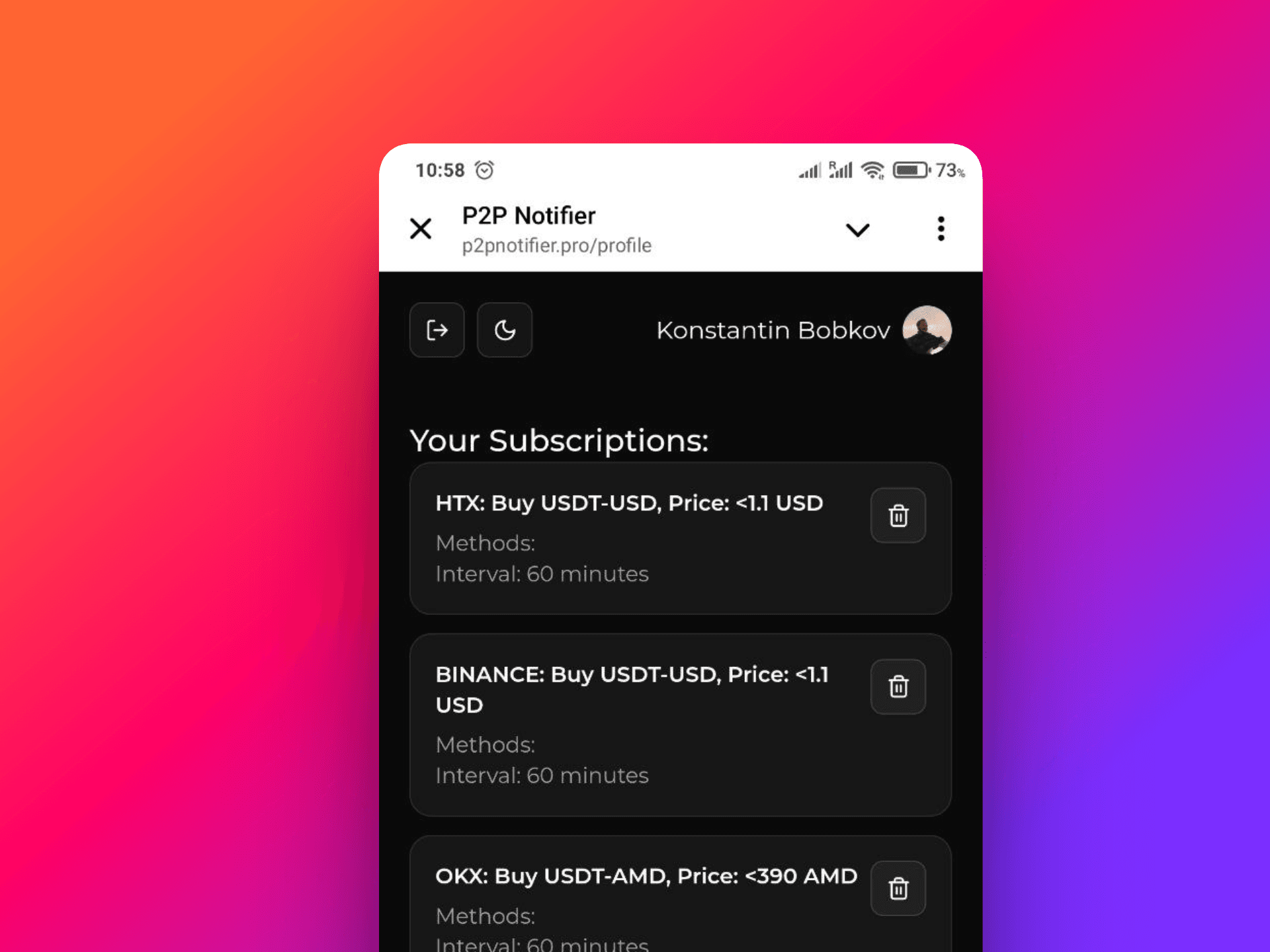P2P Notification Bot screenshot 1